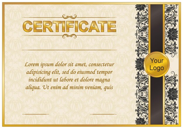 Modelo de certificado elegante