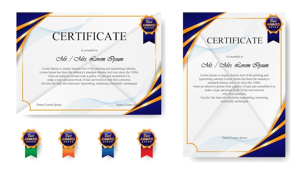 Modelo de certificado elegante