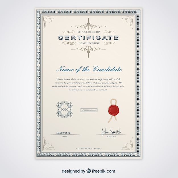 Modelo de certificado elegante