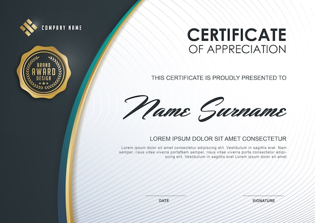 Modelo de certificado elegante