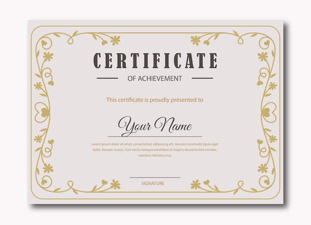 Modelo de certificado elegante
