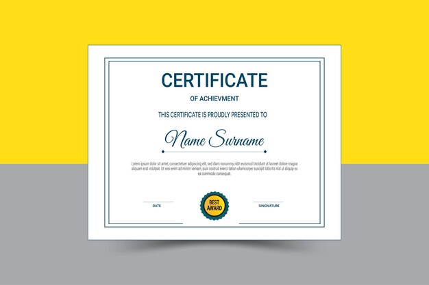 Modelo de certificado de elementos elegantes