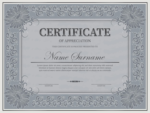 Modelo de certificado de la época