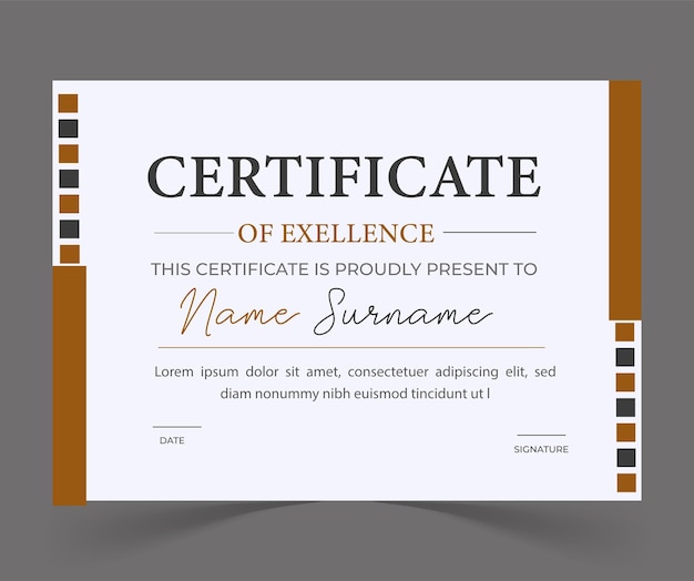 Modelo de certificado de excelencia