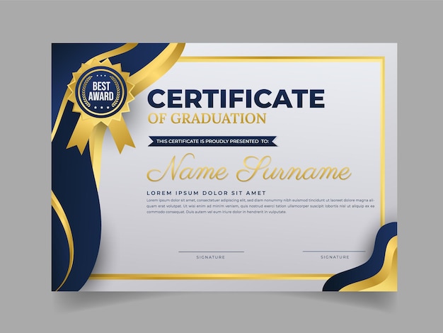 Modelo de certificado de graduación de la escuela moderna