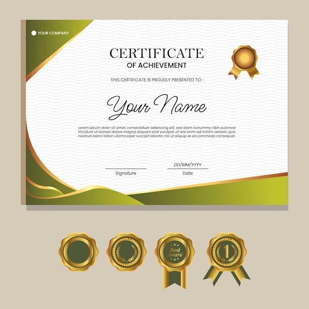 Modelo de certificado de logro de formación empresarial