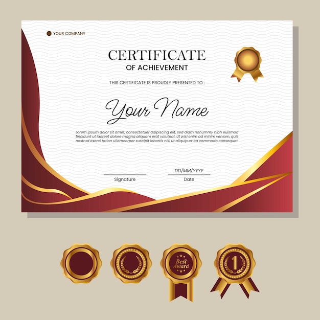 Modelo de certificado de logro de formación empresarial