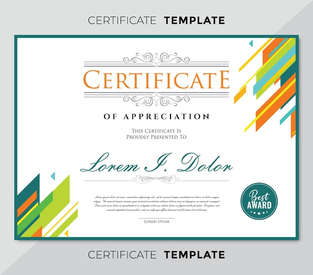 Modelo de certificado de logro para premios de diplomas certificados empresariales universidades