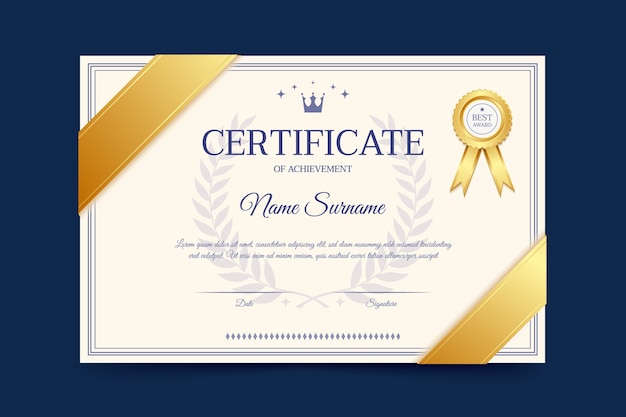 Modelo de certificado de lujo