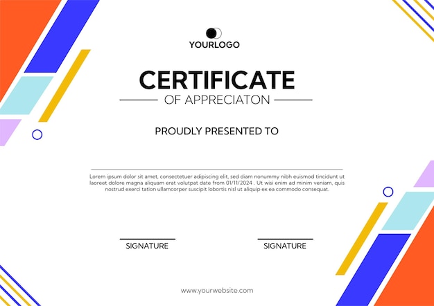 Modelo de certificado de tendencia moderno