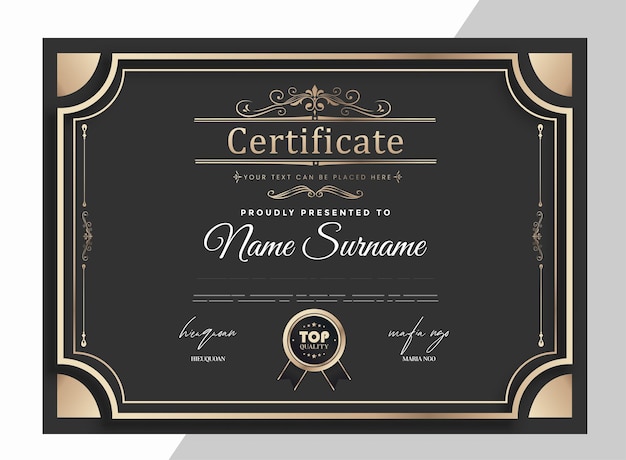 Modelo de certificado Vector totalmente editable