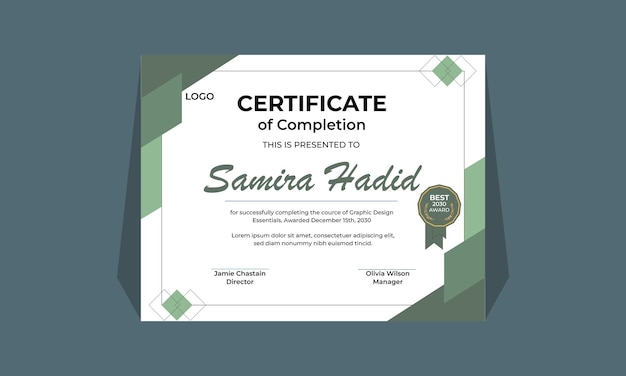 Modelo de certificado vectorial de un certificado de logro elegante