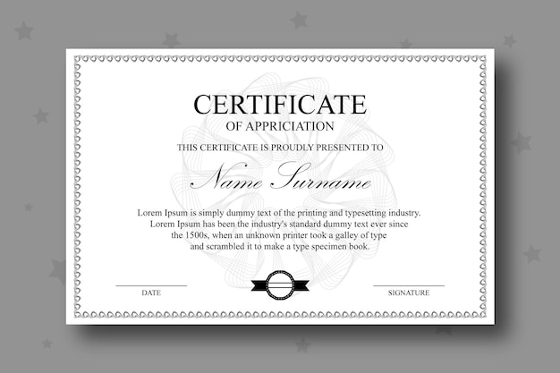 Modelo de certificado de vintage elegante
