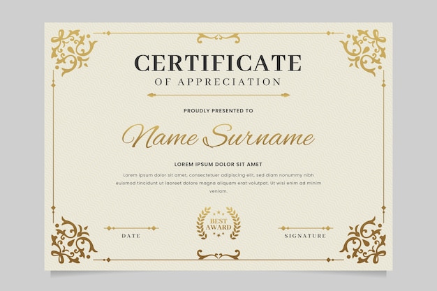 Modelo de certificado