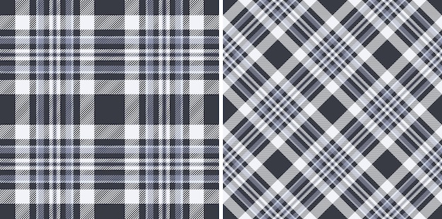 Modelo de chequeo sin costuras de fondo vector tartan con una textura textil a cuadros de tela Configurado en colores de invierno para ideas de ropa para pantalones