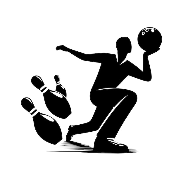Modelo de club de bolos de estilo vintage con vector de bolos