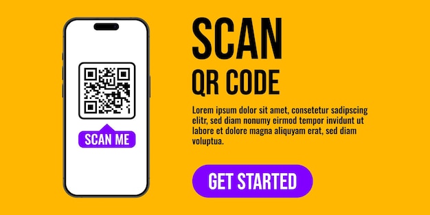 Vector modelo de código qr pago móvil e identidad