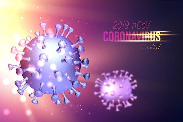 Modelo de computadora de Covid-19 como ilustración de una pandemia global de rápido crecimiento Ilustración de la ciencia de la enfermedad de peligro, modelo 3d de coronavirus