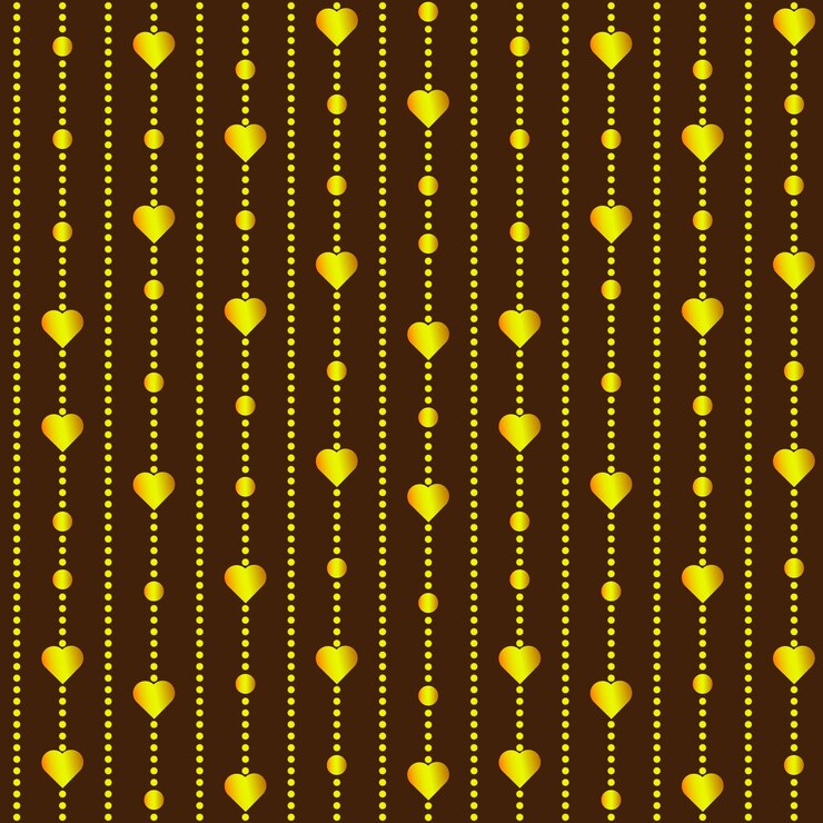 Modelo de corazones y cuentas de oro