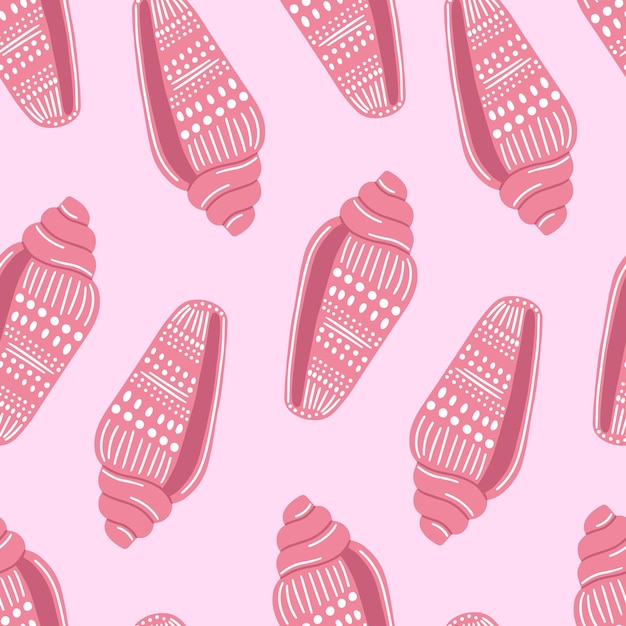 Modelo sin costuras de conchas rosadas para envolver papel tapiz portada de cuaderno