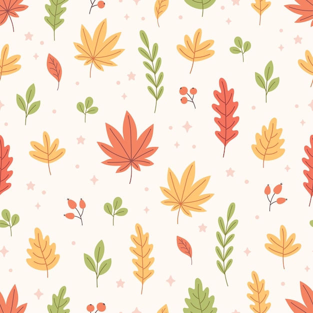 Modelo sin costuras de hojas de otoño Follaje de otoño Diseño para papel de embalaje textil de tela