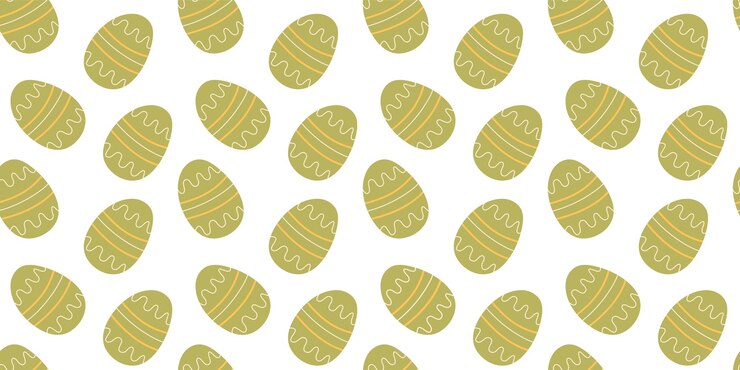 Modelo sin costuras minimalista de huevos de Pascua Diseño vectorial simple dibujado a mano