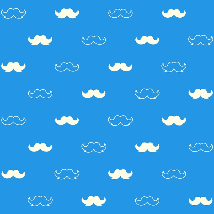 Vector modelo sin costuras de vector de bigote minimalista