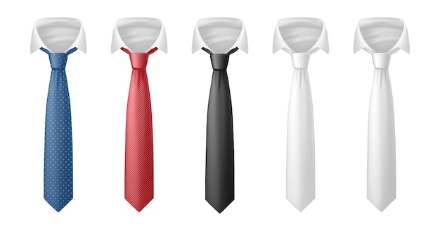 Modelo de cuellos de camisa y corbata para hombres