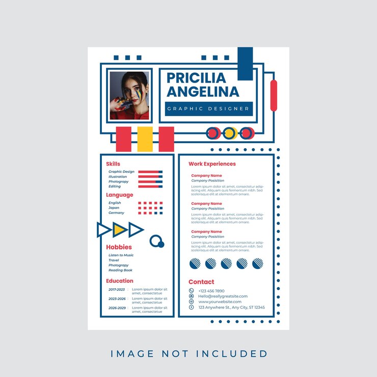 Vector modelo de currículum y currículum
