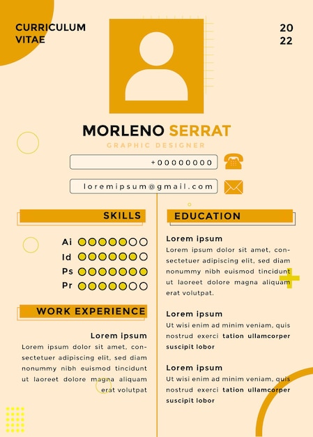 Vector modelo de curriculum vitae cv