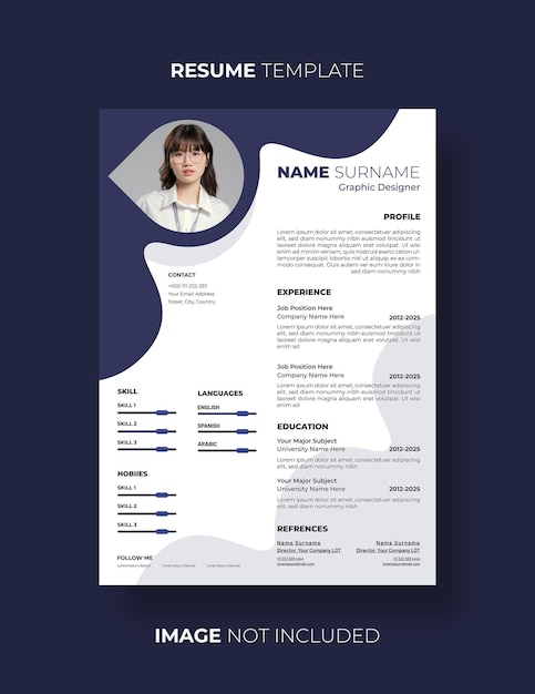 Modelo de currículum vitae para entrevistas de trabajo limpio y moderno