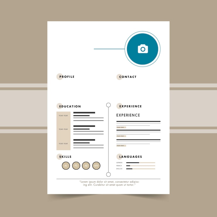 Vector modelo de cv mínimo con diseño moderno y plano