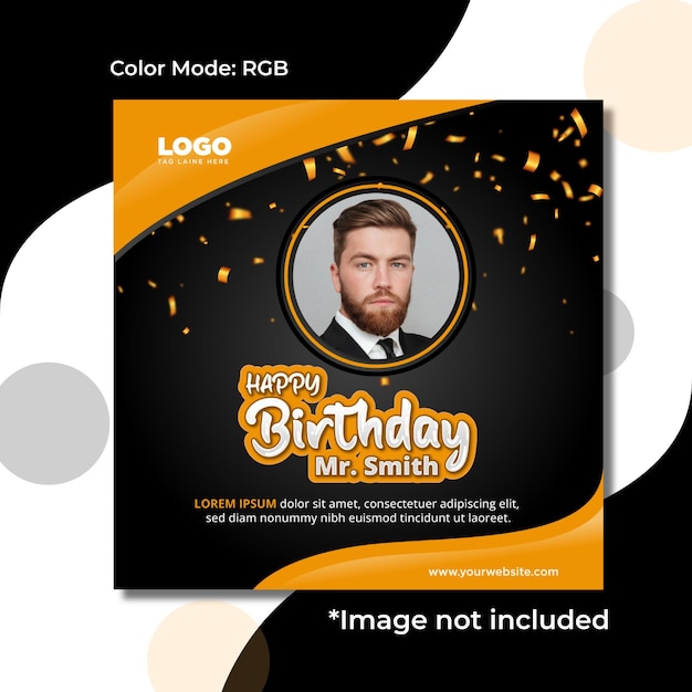 Modelo de deseo de cumpleaños corporativo decente