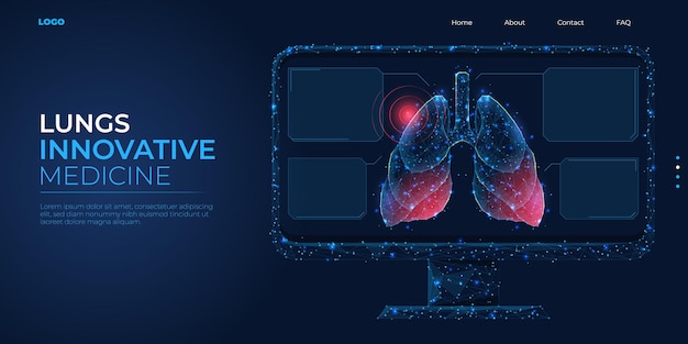 Modelo digital 3d low poly de los pulmones humanos