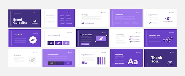 Modelo de directrices mínimas de marca Diseño limpio y sencillo en diseño editable
