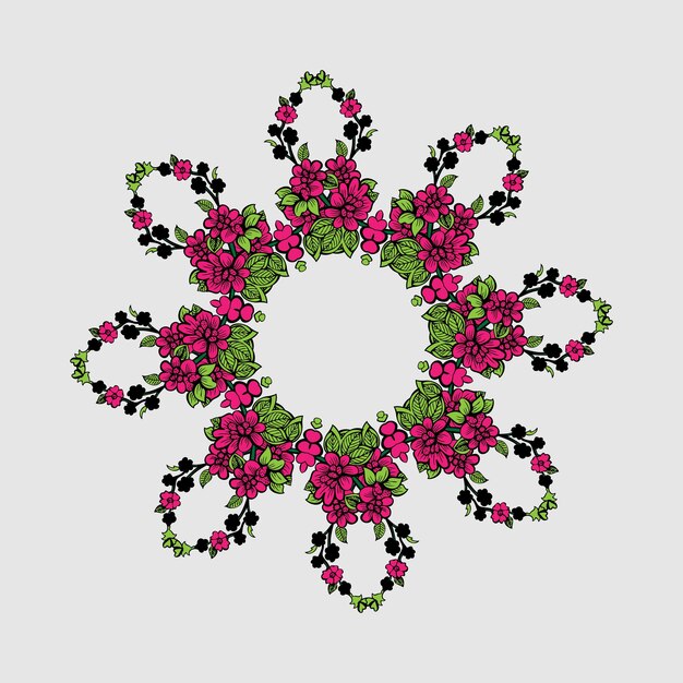 Modelo de diseño de adornos florales vectoriales gratuitos
