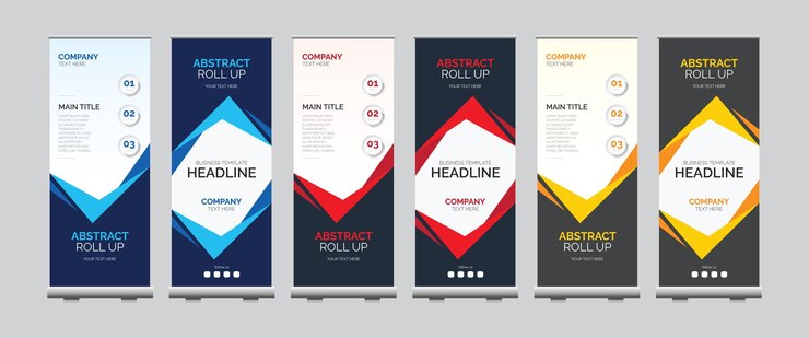 Modelo de diseño de banderillas corporativas modernas y coloridas