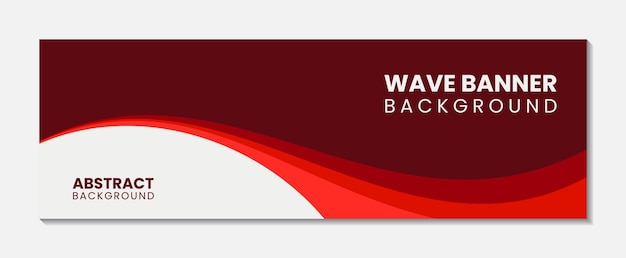 Modelo de diseño de banner de forma de onda moderna con fondo rojo
