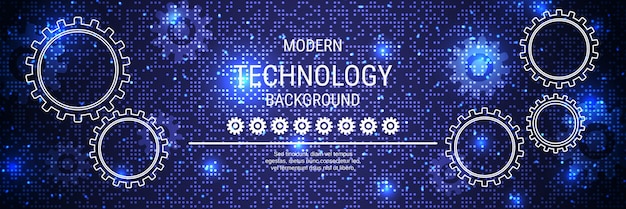 Modelo de diseño de banner vectorial de estilo de tecnología moderna