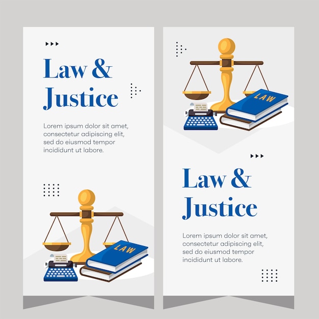 Modelo de diseño de banner vertical para negocios de bufetes de abogados