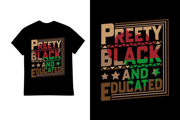 Modelo de diseño de camiseta del mes de la historia negra Archivo vectorial de impresión