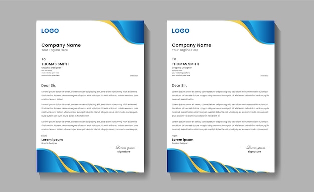 Modelo de diseño de la carta de la empresa