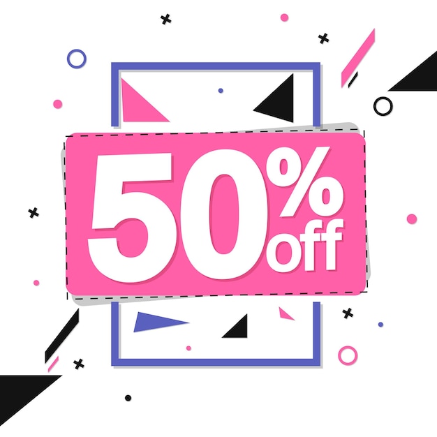 Vector modelo de diseño de cartel con descuento del 50%