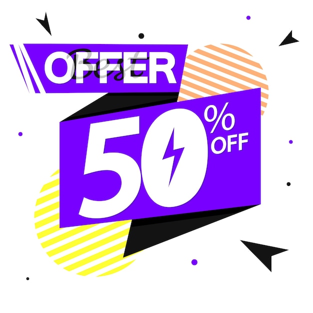 Vector modelo de diseño de cartel con descuento del 50%