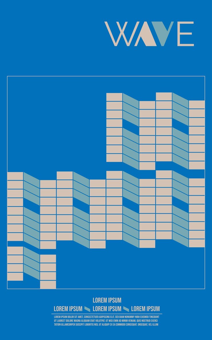 Vector modelo de diseño de cartel de onda azul