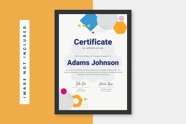 Modelo de diseño del certificado de aprecio