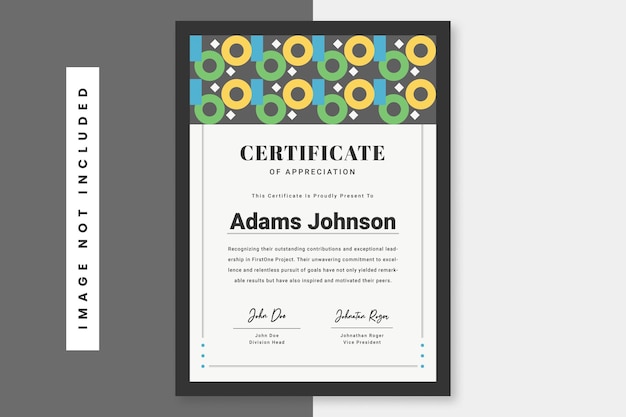 Modelo de diseño del certificado de aprecio