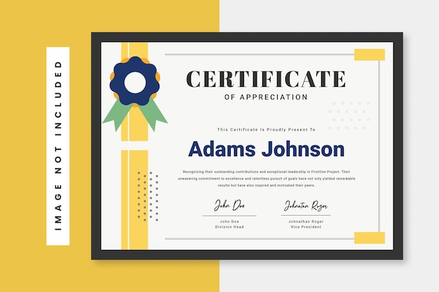 Modelo de diseño del certificado de aprecio
