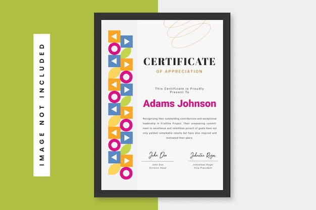 Modelo de diseño del certificado de aprecio