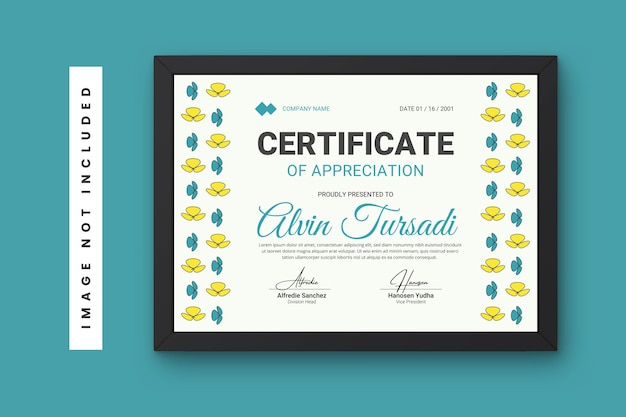 Modelo de diseño del certificado de aprecio